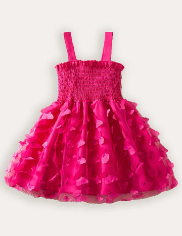 3D Butterfly Tulle Suspender Dress